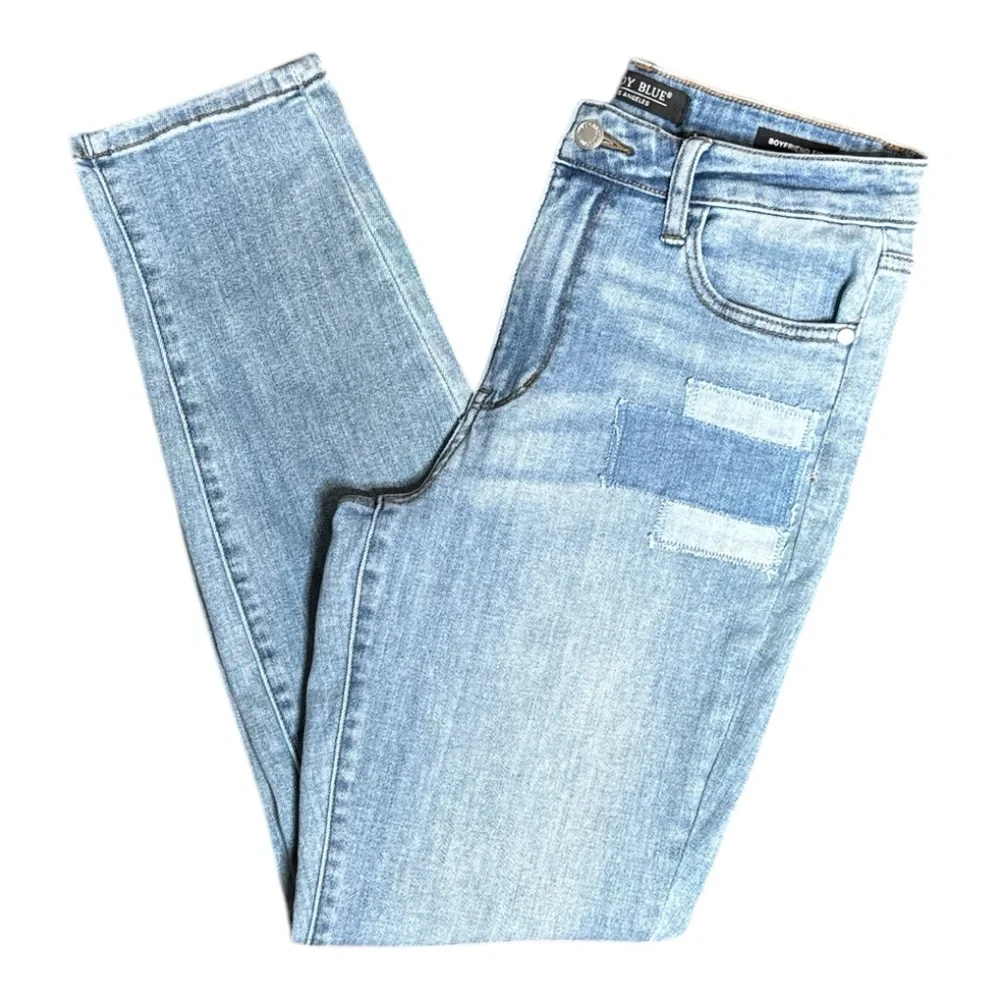 JUDY BLUE HIGH WAIST STRETCH PATCHWORK BOYFRIEND SKINNY JEANS STYLE #JB88499